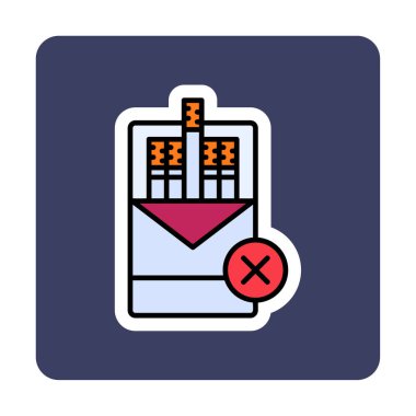 Basit Sigara İçilmez alanı simgesi, vektör illüstrasyonu