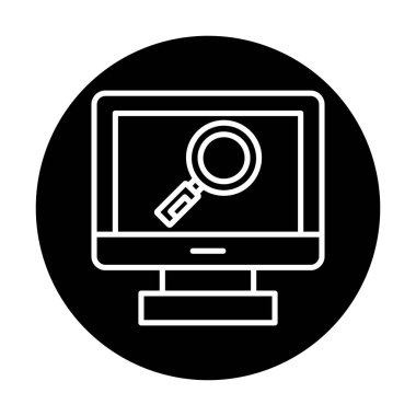 Büyütücü cam çizgi simgesi, arama konsepti