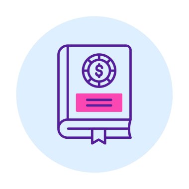 Basit Finansal Kitap simgesi, vektör illüstrasyonu