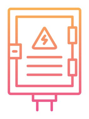 Elektrik Paneli düz simgesi, vektör illüstrasyonu                            