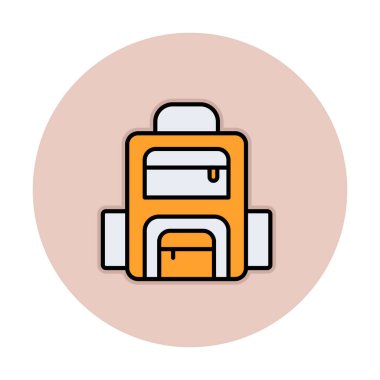 Sırt çantası ikon vektörü. Okul sırt çantası tabelası. izole edilmiş sınır sembolü çizimi