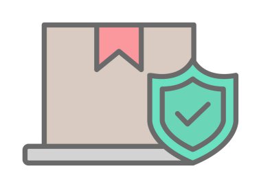 İşaretleme simgesi, vektör illüstrasyonlu kutu 