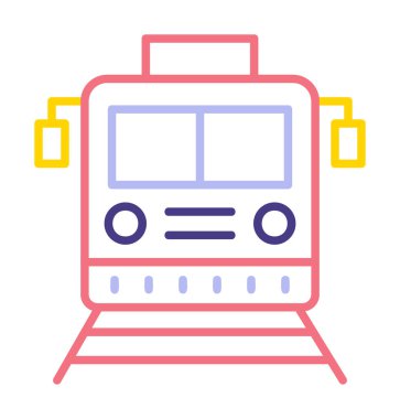 tren simgesi, vektör illüstrasyonu 