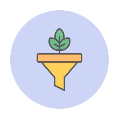 Bitki ve vektör illüstrasyonlu filtre hunisi