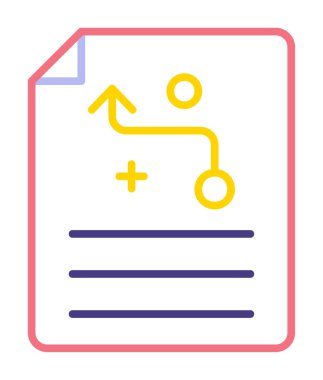 Basit Strateji simgesi, vektör illüstrasyonu