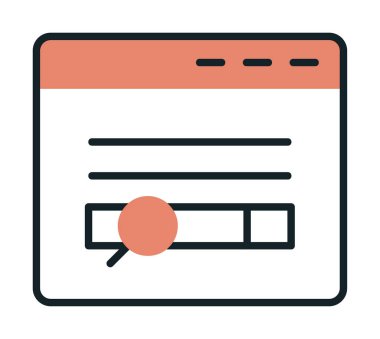 Düz simge, vektör illüstrasyonu taranıyor