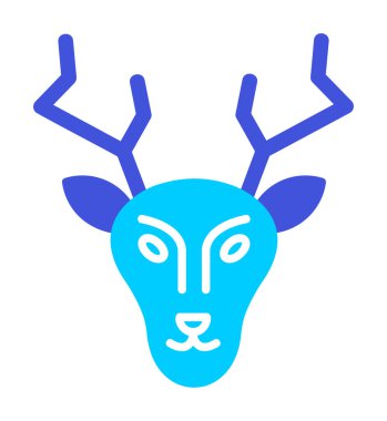 Geyik. Web simgesi basit illüstrasyon