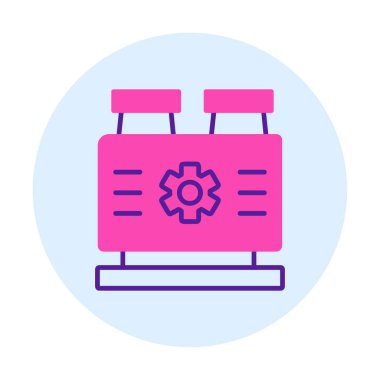 düz basit Fabrika Makine simgesi vektör çizimi  