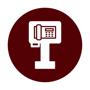 Ankesörlü Telefon web simgesi, vektör illüstrasyonu