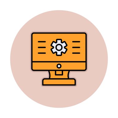 bilgisayar izleme simgesi, vektör illüstrasyonu basit tasarım