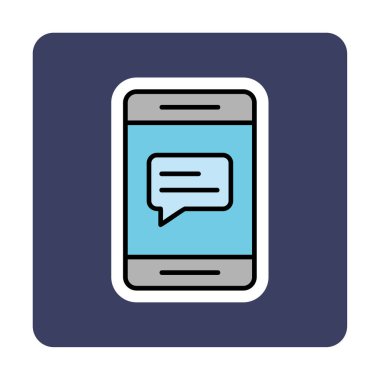 Sohbet düz simgesi, vektör illüstrasyonu