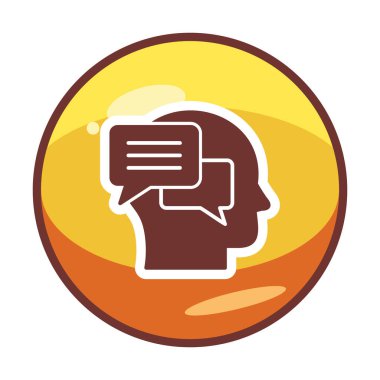 Sohbet düz simgesi, vektör illüstrasyonu