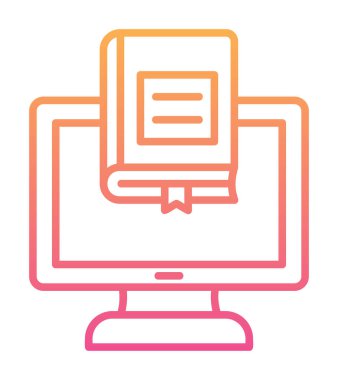 çevrimiçi kütüphane rengi vektör illüstrasyonu                        