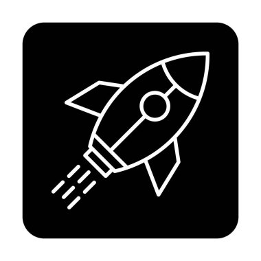 Girişim konsepti, roket simgesi, düz tasarım 