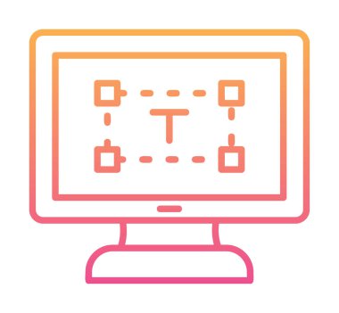 Bilgisayar metin düzenleyici simgesi, vektör illüstrasyonu