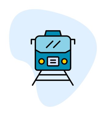 tren simgesi, vektör illüstrasyonu 