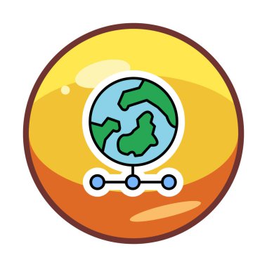 Beyaz arkaplanda Dünya Izgara vektör simgesi