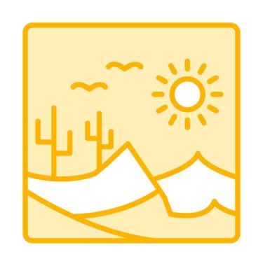 Çöl manzarası ikonu vektör illüstrasyon tasarımı