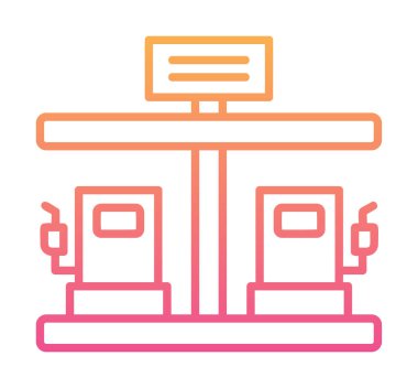 Modern Yakıt İstasyonu simgesinin vektör çizimi                  