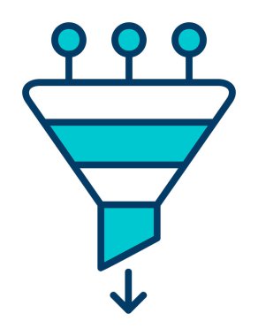 düz huni simgesi vektör çizimi 