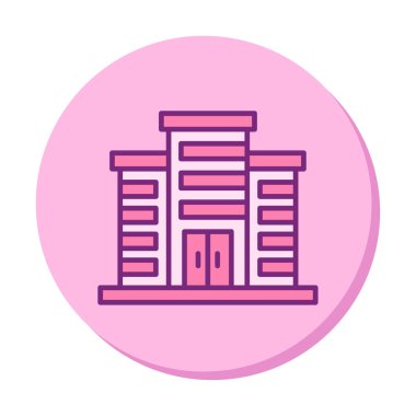 Şehir binası simgesi, vektör illüstrasyonu basit tasarım