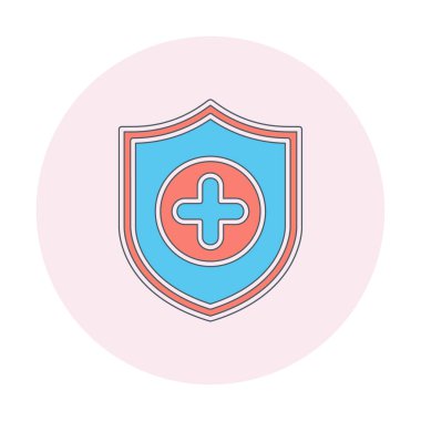 Basit Tıbbi Sigorta simgesi, vektör illüstrasyonu