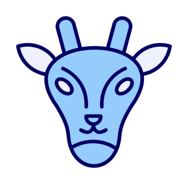 Zürafa baş web simgesi, vektör illüstrasyonu 