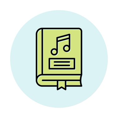 müzik kitabı simgesi, vektör illüstrasyonu 