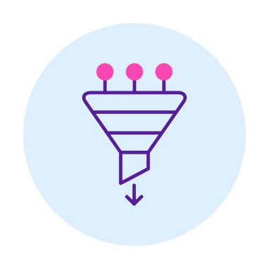 düz huni simgesi vektör çizimi 