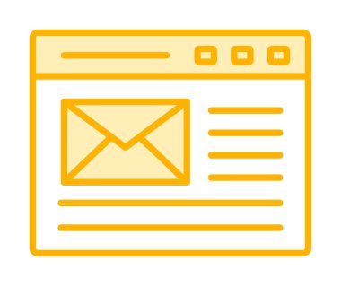 Basit düz bilgisayar e- posta iletisi vektör illüstrasyonu