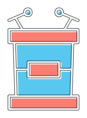 Modern Tribune simgesinin vektör çizimi                     