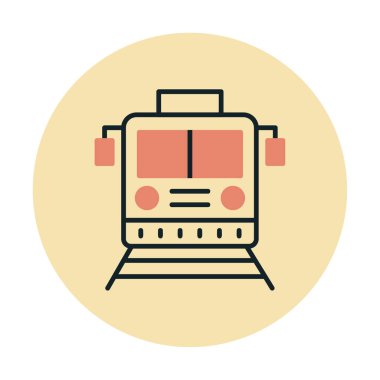 tren simgesi, vektör illüstrasyonu 