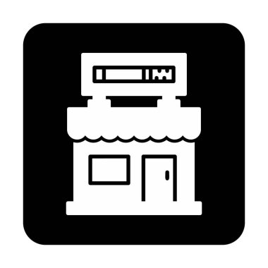 dükkan simgesi, vektör illüstrasyonu basit tasarım