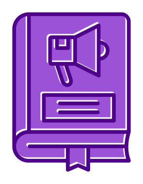 Pazarlama Kitabı simgesi, vektör illüstrasyonu