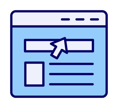 Web sayfası simgesi, vektör illüstrasyonu