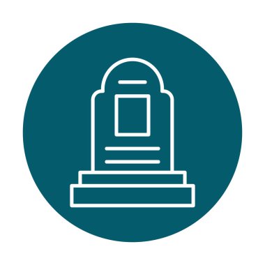 mezar taşı düz simgesi, vektör illüstrasyonu