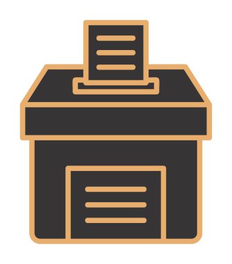 Oy kutusu. taslak vektör simgesi düz illüstrasyon 