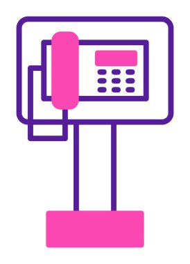 Ankesörlü Telefon web simgesi, vektör illüstrasyonu