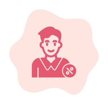 Erkek istihdam avatarının vektör illüstrasyonu 