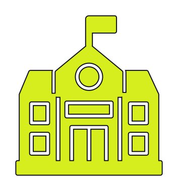 Okul binası simgesi, vektör illüstrasyonu