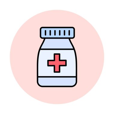 Düz tarzda ilaç şişesi simgesi 