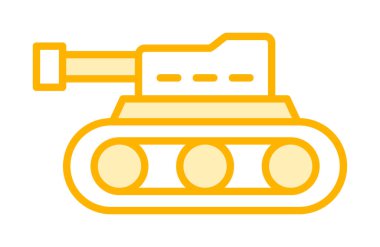 askeri tank simgesi, vektör illüstrasyonu 