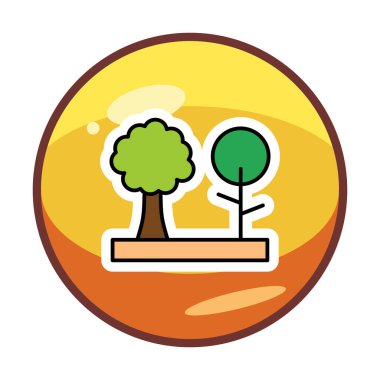 Kişisel ve ticari kullanım için ağaç simgesi vektör illüstrasyonu.
