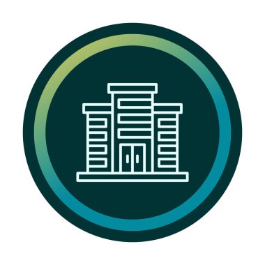 Şehir binası simgesi, vektör illüstrasyonu basit tasarım