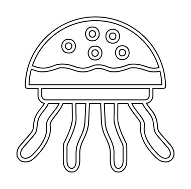 Denizanası. Web simgesi basit illüstrasyon 