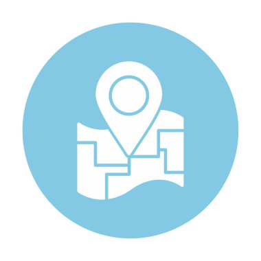 Konum iğnesi, vektör illüstrasyonlu harita simgesi