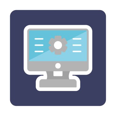 bilgisayar izleme simgesi, vektör illüstrasyonu basit tasarım