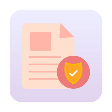 Onaylanmış Belge simgesi, vektör illüstrasyonu basit tasarım