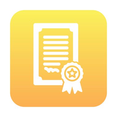 Sertifika vektör simgesi modern basit illüstrasyon                                 