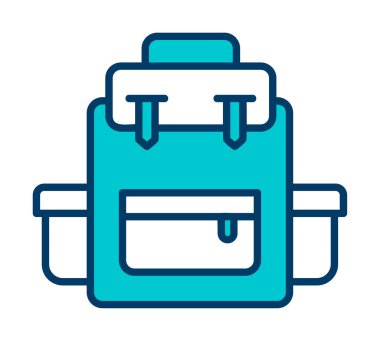 Sırt çantası ikon vektörü. Okul sırt çantası tabelası. izole edilmiş sınır sembolü çizimi